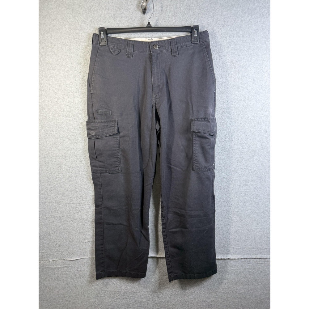 Dickies FLEX Cargo Pants Mens 32x30 Black Straight Leg Workwear Stretch